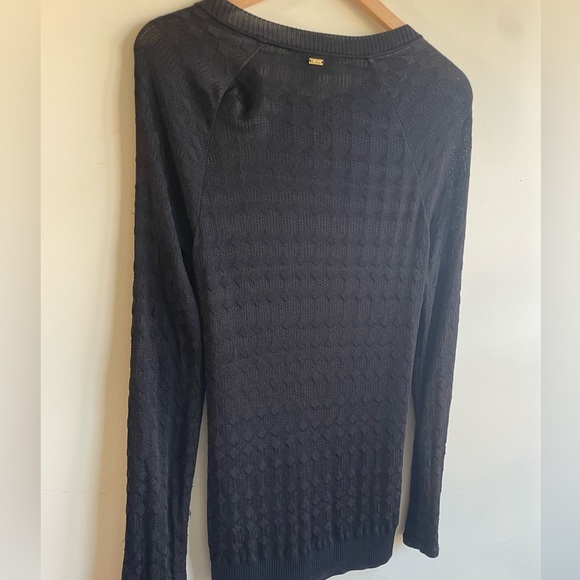 St. John|| Black Knit Cardigan with gold accent buttons, Viscose, Size Small P - Picture 5 of 8